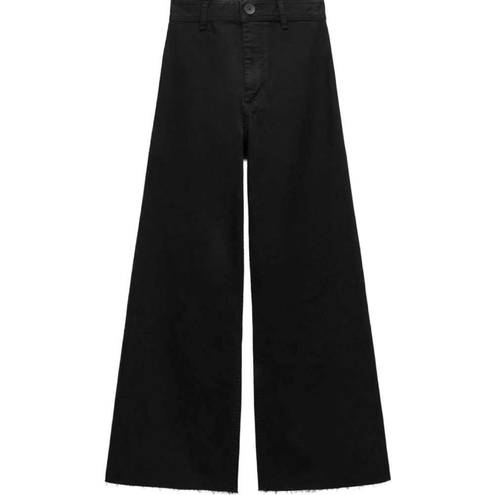 Zara Black Flare Wide-Leg Jeans